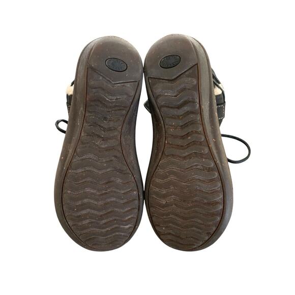 UGG Cove Winter Boots Womens Size 6 Black Leather Shearling Lined Comfort Shoes - Picture 8 of 10